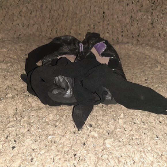 BETSEY JOHNSON-Silver Black Canvas/Zebra Stripe-Lace-Up Ribbons-Sz 8-Near Mint - Picture 5 of 7